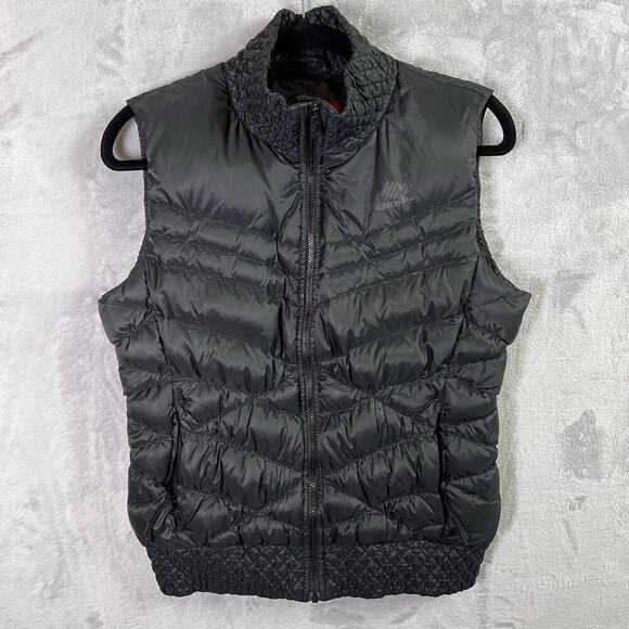 Nike Jackets & Blazers - Nike Cascade Puffer Vest Women's Medium Black Goose Down Full Zip Athleisure
